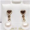Image 1 : 10K YELLOW GOLD FRESHWATER PEARL EARRINGS