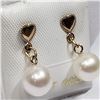 Image 2 : 10K YELLOW GOLD FRESHWATER PEARL EARRINGS