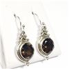 Image 2 : STERLING SILVER SMOKY QUARTZ EARRINGS