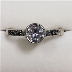 STERLING SILVER CZ MARCASITE RING SIZE 7