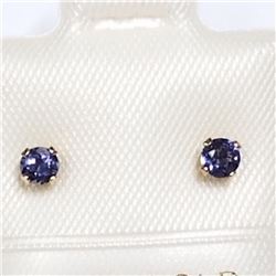 14K YELLOW GOLD IOLITE EARRINGS