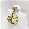 Image 2 : 14K YELLOW GOLD LEMON QUARTZ DIAMOND PENDANT