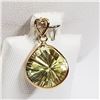 Image 3 : 14K YELLOW GOLD LEMON QUARTZ DIAMOND PENDANT