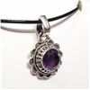 Image 3 : STERLING SILVER AMETHYST NECKLACE