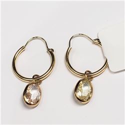 14K YELLOW GOLD FANCY COLOR SAPPHIRE EARRINGS