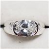 Image 1 : STERLING SILVER CUBIC ZIRCONIA RING SIZE 8