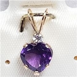 10K YELLOW GOLD AMETHYST AQUAMARINE PENDANT