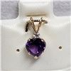 Image 2 : 10K YELLOW GOLD AMETHYST AQUAMARINE PENDANT