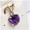 Image 3 : 10K YELLOW GOLD AMETHYST AQUAMARINE PENDANT