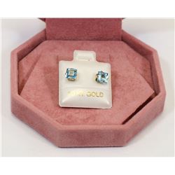 10K YELLOW GOLD BLUE TOPAZ EARRINGS