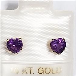 10K YELLOW GOLD AMETHYST EARRINGS