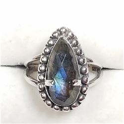 STERLING SILVER LABRADORITE RING SIZE 5.75