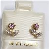 Image 1 : 14K YELLOW GOLD CUBIC ZIRCONIA EARRINGS