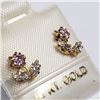 Image 2 : 14K YELLOW GOLD CUBIC ZIRCONIA EARRINGS