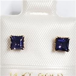 14K YELLOW GOLD IOLITE EARRINGS
