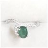 Image 1 : STERLING SILVER EMERALD CZ RING SIZE 7.5