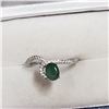 Image 2 : STERLING SILVER EMERALD CZ RING SIZE 7.5