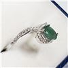 Image 3 : STERLING SILVER EMERALD CZ RING SIZE 7.5