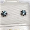 Image 1 : 14K WHITE GOLD BLUE ZIRCON EARRINGS