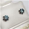 Image 2 : 14K WHITE GOLD BLUE ZIRCON EARRINGS
