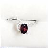 Image 1 : STERLING SILVER GARNET CZ RING SIZE 8.25