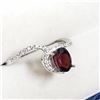 Image 2 : STERLING SILVER GARNET CZ RING SIZE 8.25