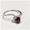 Image 3 : STERLING SILVER GARNET CZ RING SIZE 8.25