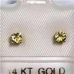 14K YELLOW GOLD YELLOW TOPAZ EARRINGS