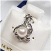 Image 2 : 14K WHITE GOLD FRESHWATER PEARL DIAMOND PENDANT