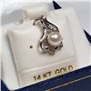 Image 3 : 14K WHITE GOLD FRESHWATER PEARL DIAMOND PENDANT