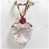 Image 1 : 10K YELLOW GOLD MOONSTONE RUBY PENDANT