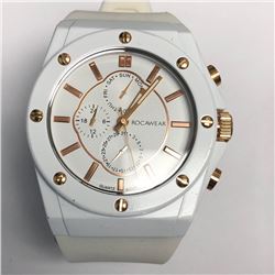 34) ROCAWEAR WHITE CHRONOGRAPH MENS WATCH