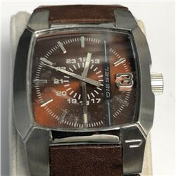 37) DIESEL  BROWN LEATHER MENS WATCH