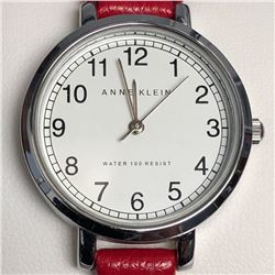 38) ANNE KLEIN RED LEATHER WATER 100 RESIST