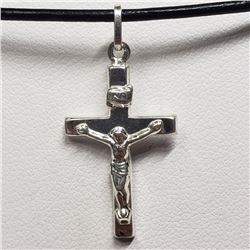 28) STERLING SILVER CROSS NECKLACE
