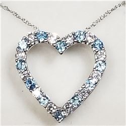 81) STERLING SILVER BLUE TOPAZ NECKLACE