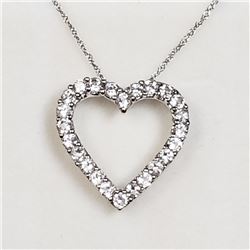 65) STERLING SILVER WHITE TOPAZ NECKLACE