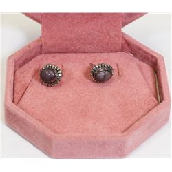 26) STERLING SILVER INDIAN RUBY EARRINGS