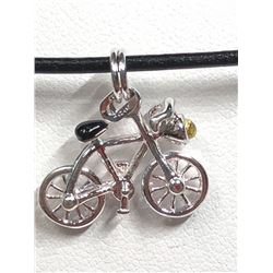 43) STERLING SILVER BICYCLE NECKLACE