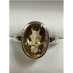 39) STERLING SILVER CITRINE RING SIZE 9