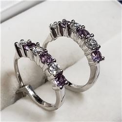 93) STERLING SILVER ALEXANDRITE EARRINGS