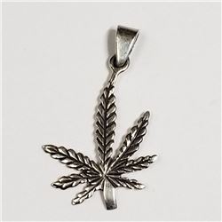 95) STERLING SILVER LEAF PENDANT