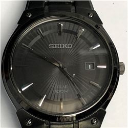 7) SEIKO BLACK MENS WATCH