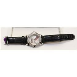 9) HELLO KITTY BLACK LEATHER WATCH