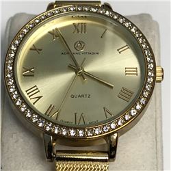 10) ADRIENNE VITTADINI GOLD QUARTZ WATCH