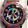 Image 1 : 29) MULTICOLOURED WATCH WITH PEACE SYMBOL WORKING
