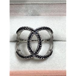 30) STERLING SILVER ONYX RING SIZE 6.5