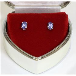 88) STERLING SILVER TANZANITE EARRINGS