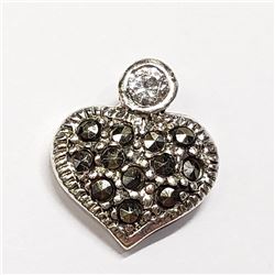 51) ST. SILVER MARCASITE CUBIC ZIRCONIA PENDANT