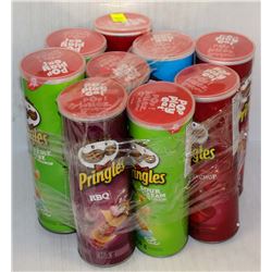 9 TUBES OF ASSORTED PRINGLES